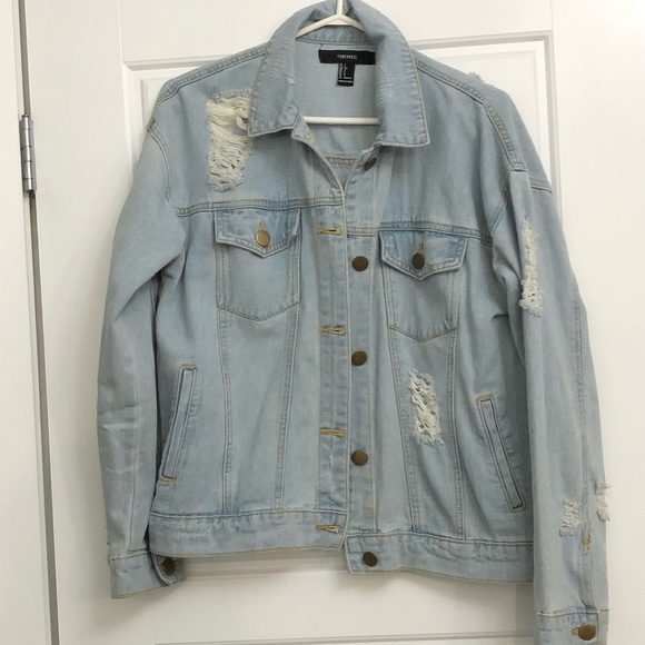 Light blue distressed denim jacket - Picture 1 of 1